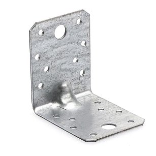 Пластина перфорированная угловая усиленная 90х90х65мм оцинкованная