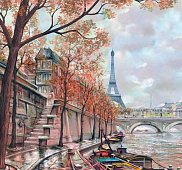 Декоративное панно Париж в красках 2,7*3,0