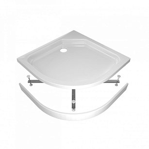 Акриловый душевой поддон полукруг 80х80 низкий, в комплекте сифон ПД22