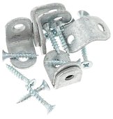 Уголок мебельный оцинк. 80х80х2,0 мм с шурупом (2 шт) - пакет Tech-Krep