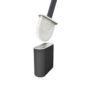 Ершик для унитаза силиконовый подвесной без сверления, черный "Kleber Lite"