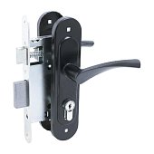 Замок врезной с ручкой Птимаш ЗВ4-3.07 черный