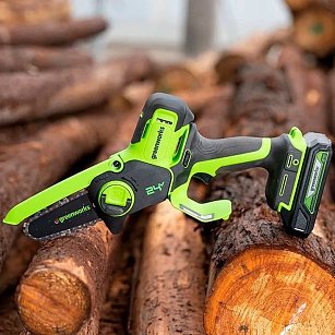 Пила цепная аккумуляторная Greenworks G24MCS10 (мини) без АКБ и ЗУ