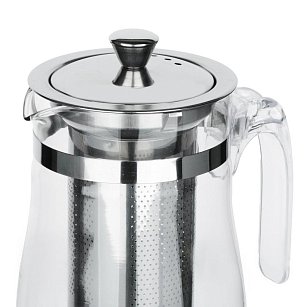 Чайник заварочный с сеточкой, 750мл, ситечко из нержавеющей стали, стекло, пластик