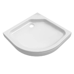 Акриловый душевой поддон полукруг 80х80 низкий, в комплекте сифон ПД22