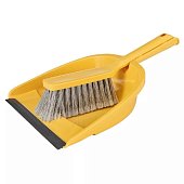 Комплект щетка-сметка с совком желтый Комплект щетка-сметка с совком желтый