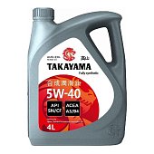 Масло моторное TAKAYAMA SAE 5W-40 API SN/CF, ACEA A3/B4 (синт), 4л 605521 (пластик)