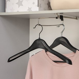 Вешалка-плечики 39х4,5х20 см, широкие плечи, черный