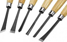 Набор STAYER: Резцы фигурные, с деревянной ручкой, 6шт