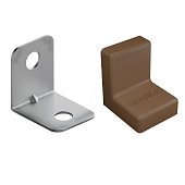 Уголок GRANDIS малый металлический с пластиковой крышкой орех 20х20 (уп.4шт)