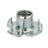 Гайка мебельная забивная М10 (белый цинк 4 шт)