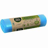 Мешки для мусора 60л MasterFresh 70% RECYCLING 10шт 23мкм  ЭКОпакеты с усилен завяз Голубые