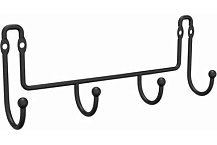 Планка с 4 крючками FORA "FRESH" черный