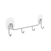 Держатель для полотенец с 4 крючками на силиконовом креплении "LERAFORM" LEMER