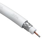Кабель rg-6u, 75 Ом, ccs/(оплётка AL48%), PVC, белый ЭРА SIMPLE