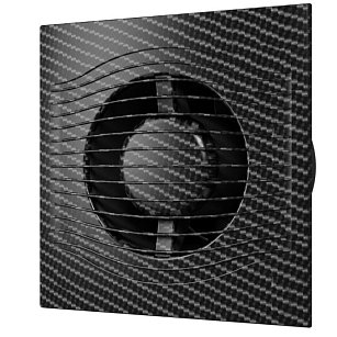 Вентилятор SLIM 4C black carbon осевой вытяжной с обратным клапаном D 100, декоративный