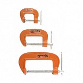 Набор: струбцины G-образные, 3 шт., 25-50-75 мм/ SPARTA