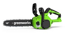 Пила цепная аккумуляторная Greenworks G24CS25K2, 24V, 25см (АКБ 2Ач и ЗУ)