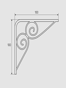 Угловая консоль фигурная ВЕРОНА SANBERG 100х100х3мм белый